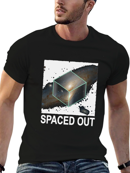 Spaced Out Galaxy Cube Black T-Shirt