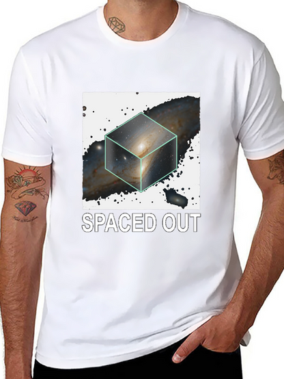 Spaced Out Galaxy Cube Black T-Shirt