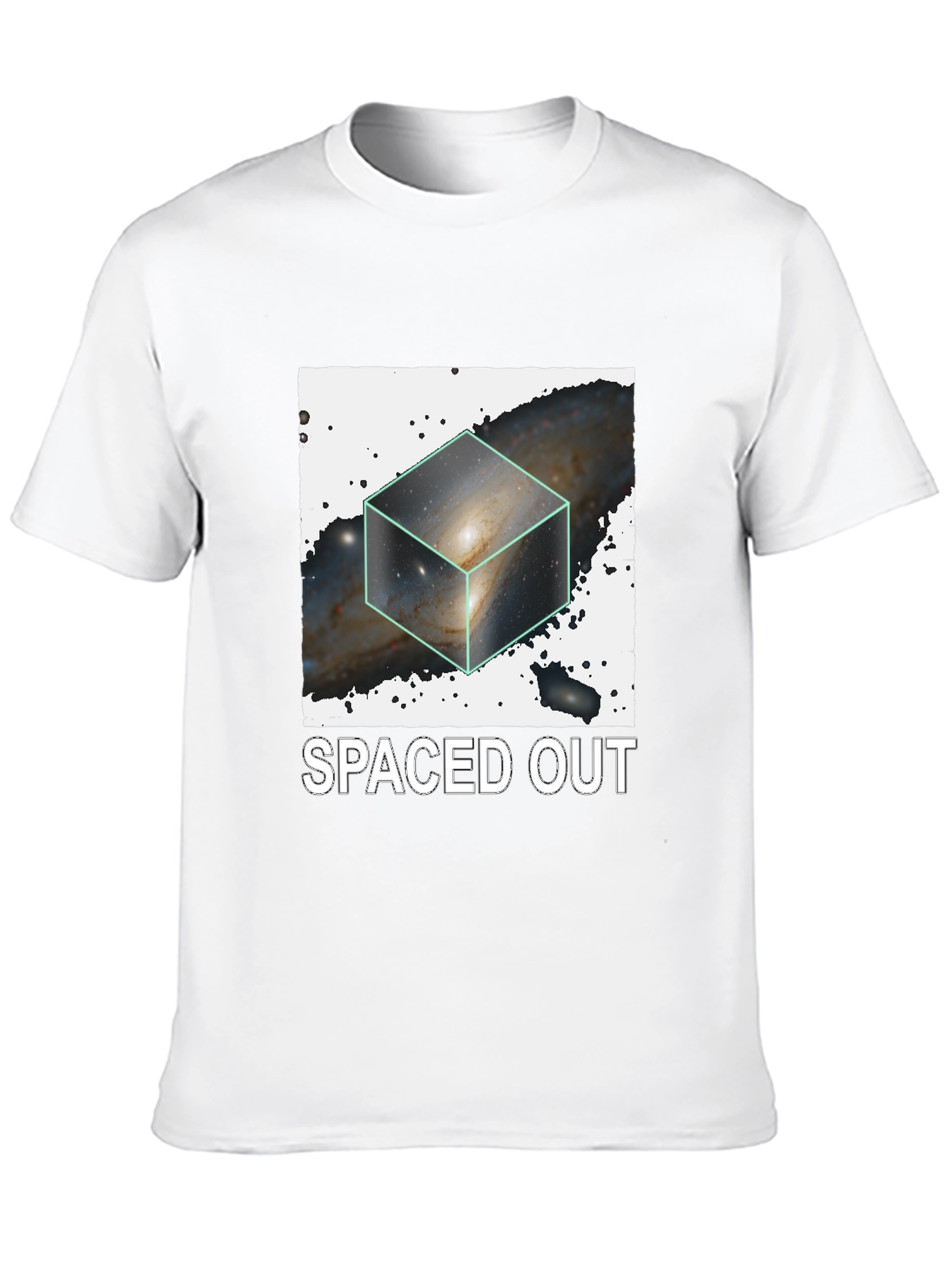 Spaced Out Galaxy Cube Black T-Shirt
