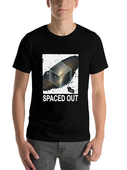 Spaced Out Galaxy Cube Black T-Shirt