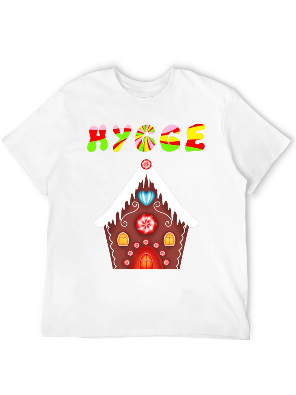 Hygge Gingerbread House Graphic Tee - Festive Comfort