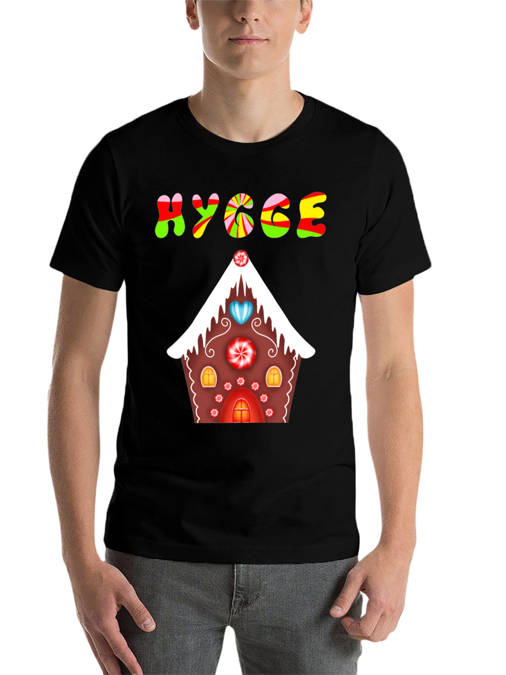 Hygge Gingerbread House Graphic Tee - Festive Comfort