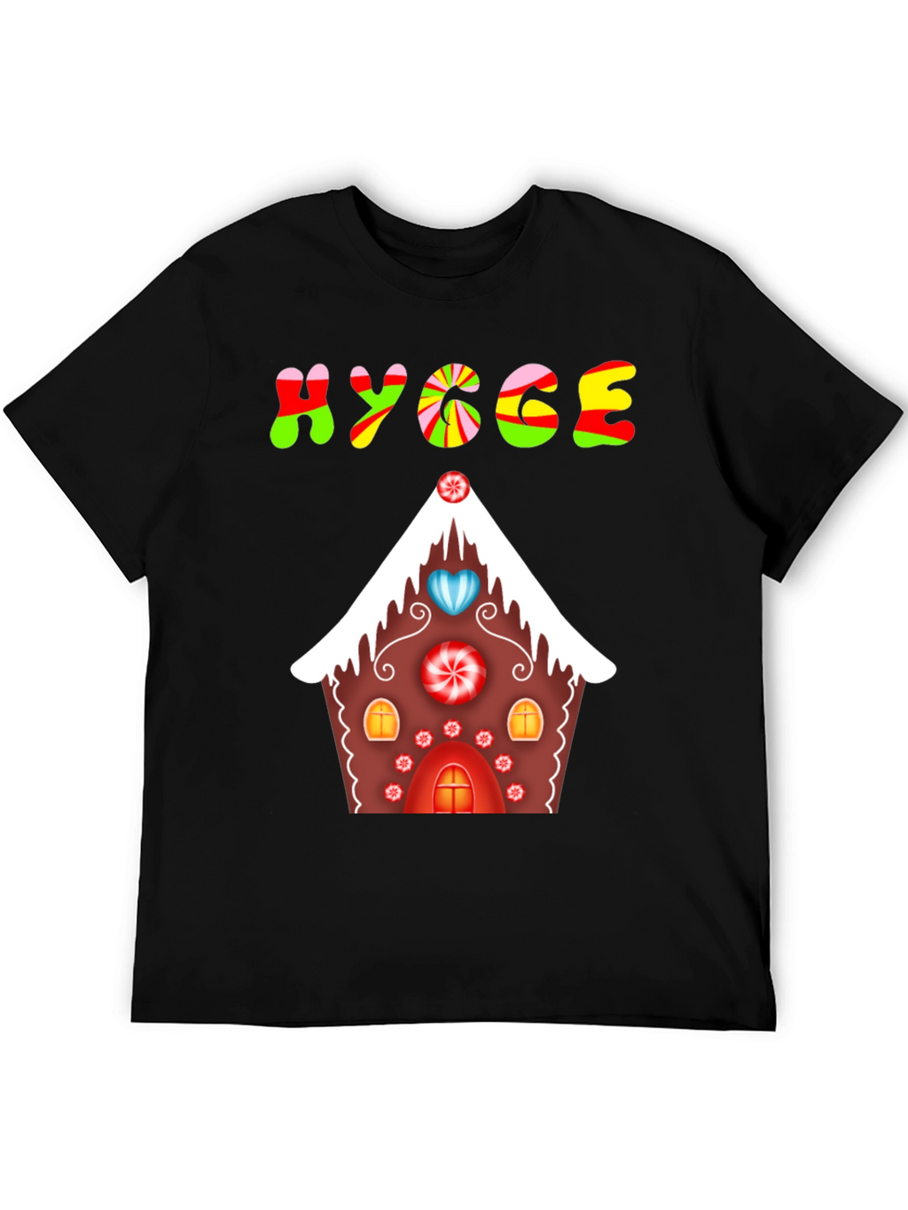 Hygge Gingerbread House Graphic Tee - Festive Comfort