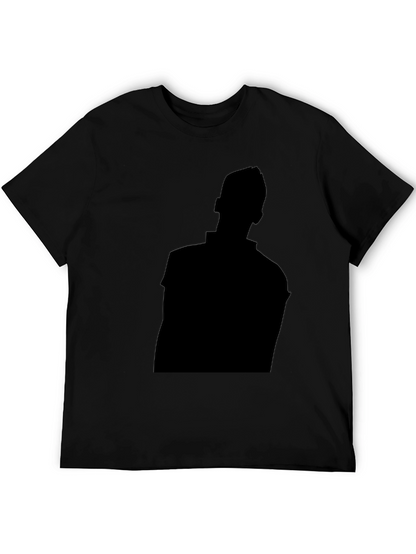 Mens Black Graphic Tee - Silhouette Design