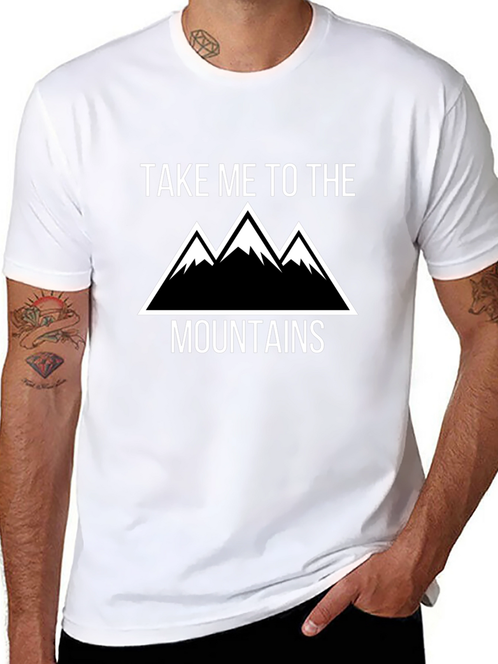 Take Me To The Mountains Black Graphic T-Shirt