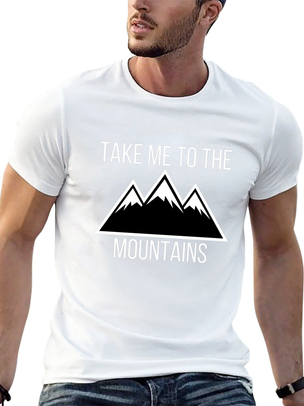 Take Me To The Mountains Black Graphic T-Shirt