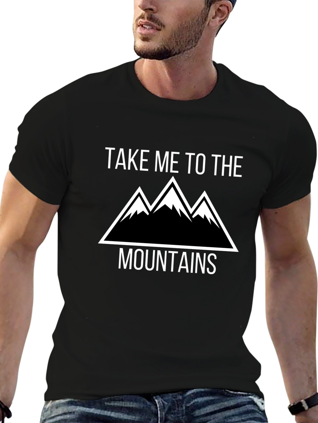 Take Me To The Mountains Black Graphic T-Shirt