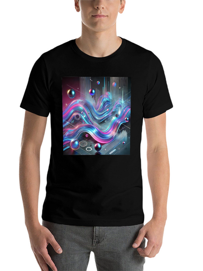 Abstract Wave Graphic Tee - Modern Style
