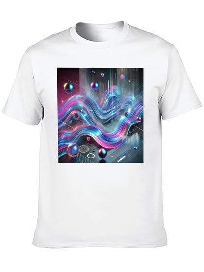 Abstract Wave Graphic Tee - Modern Style