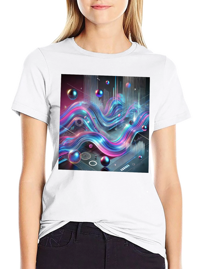 Abstract Wave Graphic Tee - Modern Style