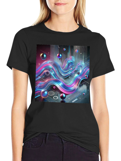 Abstract Wave Graphic Tee - Modern Style