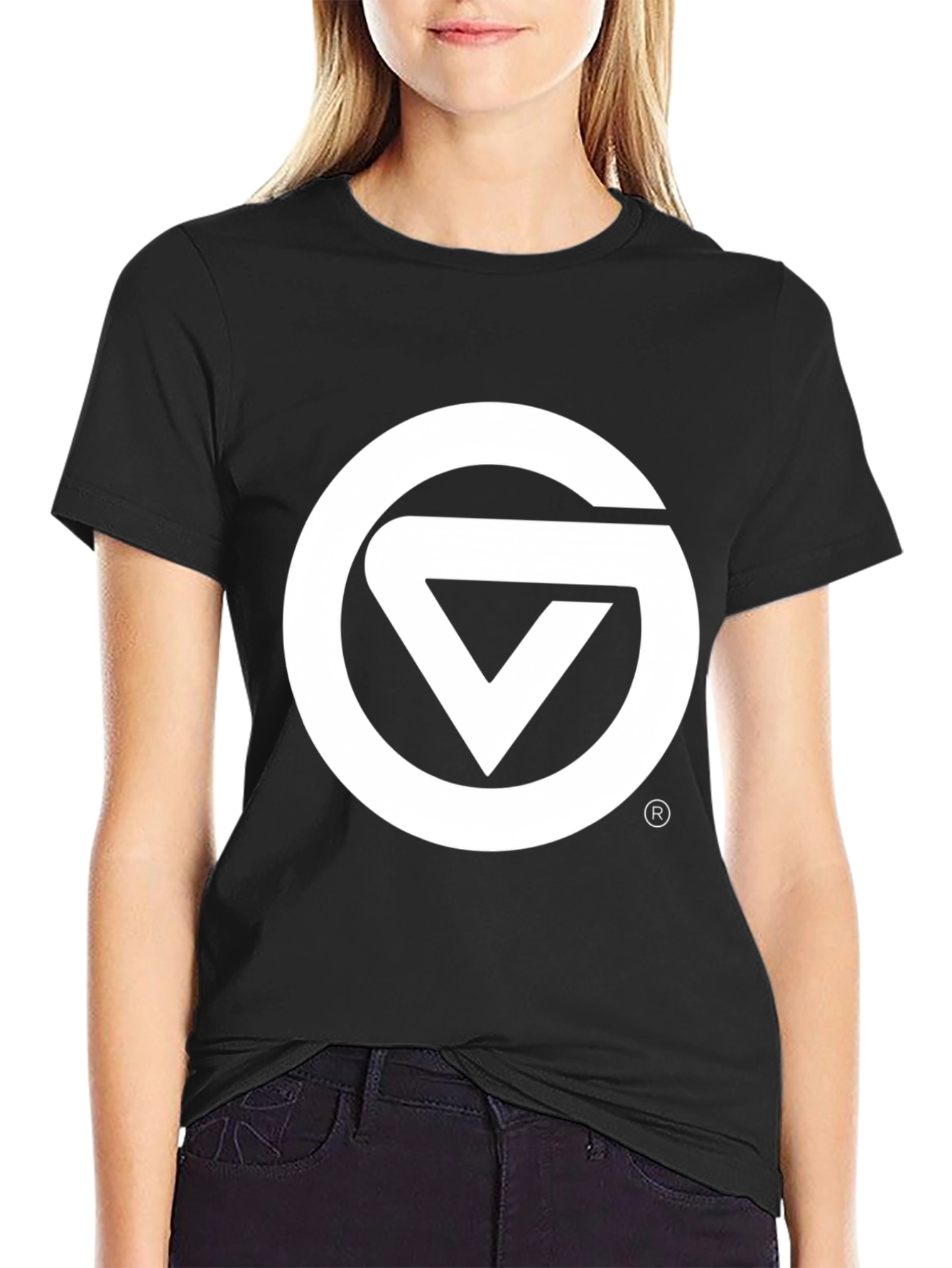Black Graphic Tee - Circle & Triangle Logo