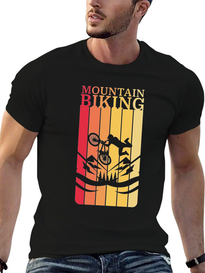 Mountain Biking Graphic Tee - Black T-Shirt