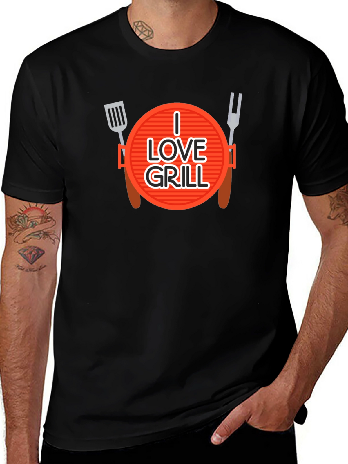 I Love Grill Graphic T-Shirt - BBQ Master Apparel