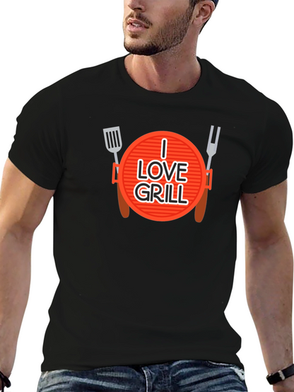 I Love Grill Graphic T-Shirt - BBQ Master Apparel
