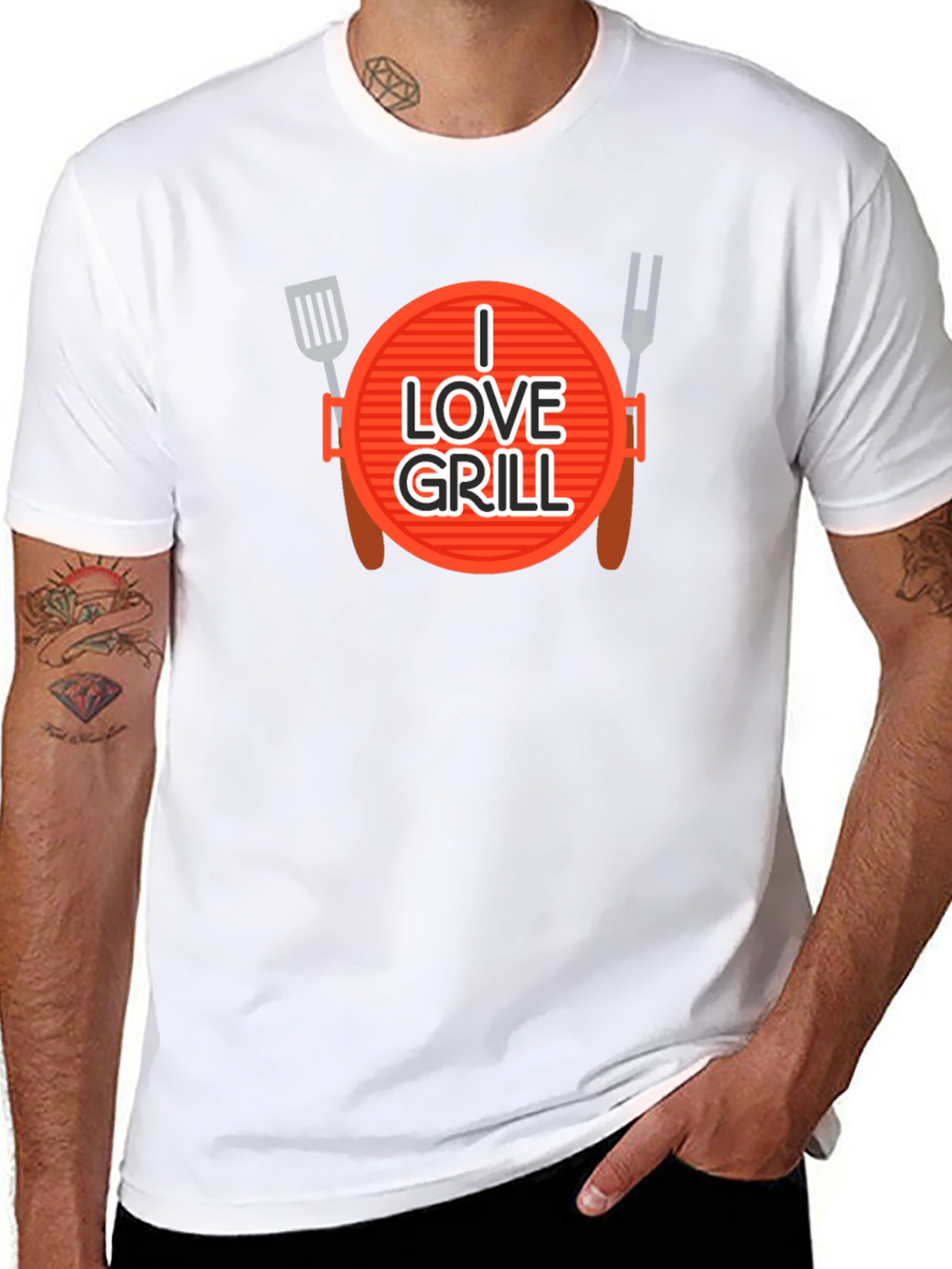 I Love Grill Graphic T-Shirt - BBQ Master Apparel