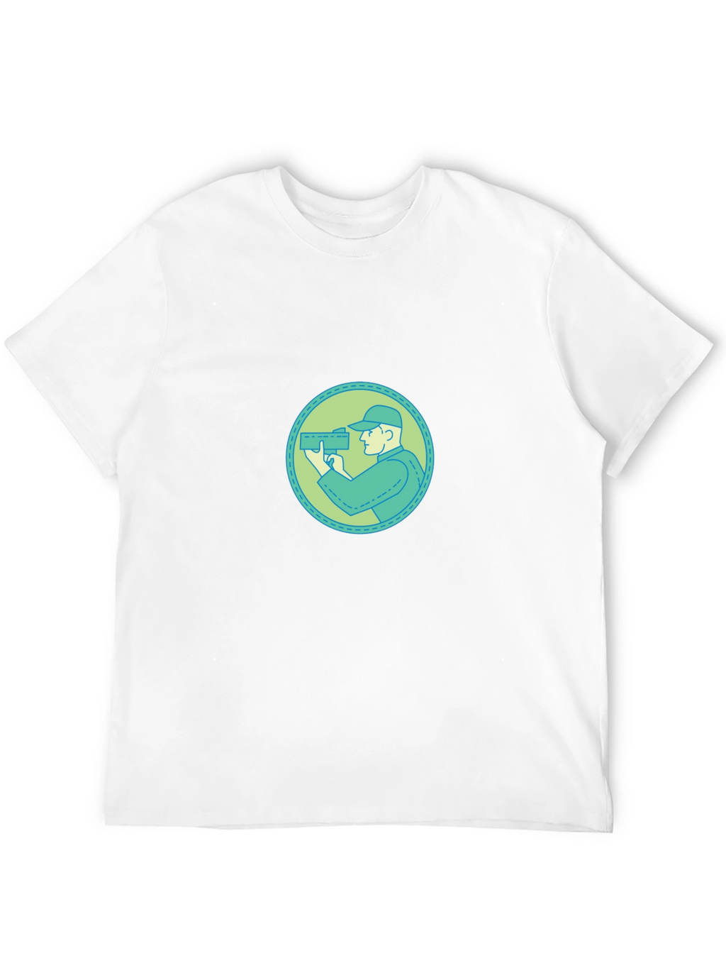 Graphic Tee - Cameraman Design Black Cotton