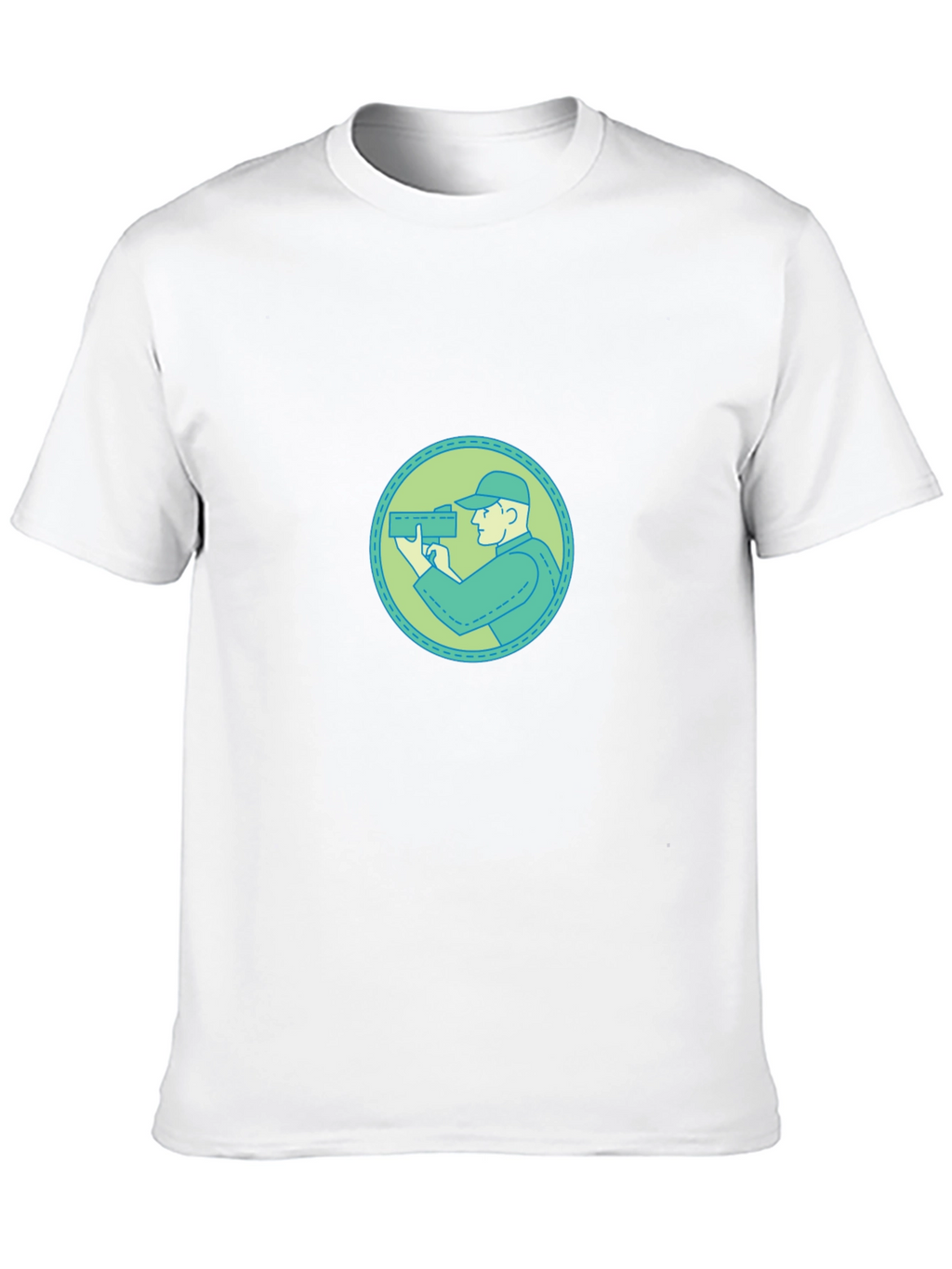 Graphic Tee - Cameraman Design Black Cotton