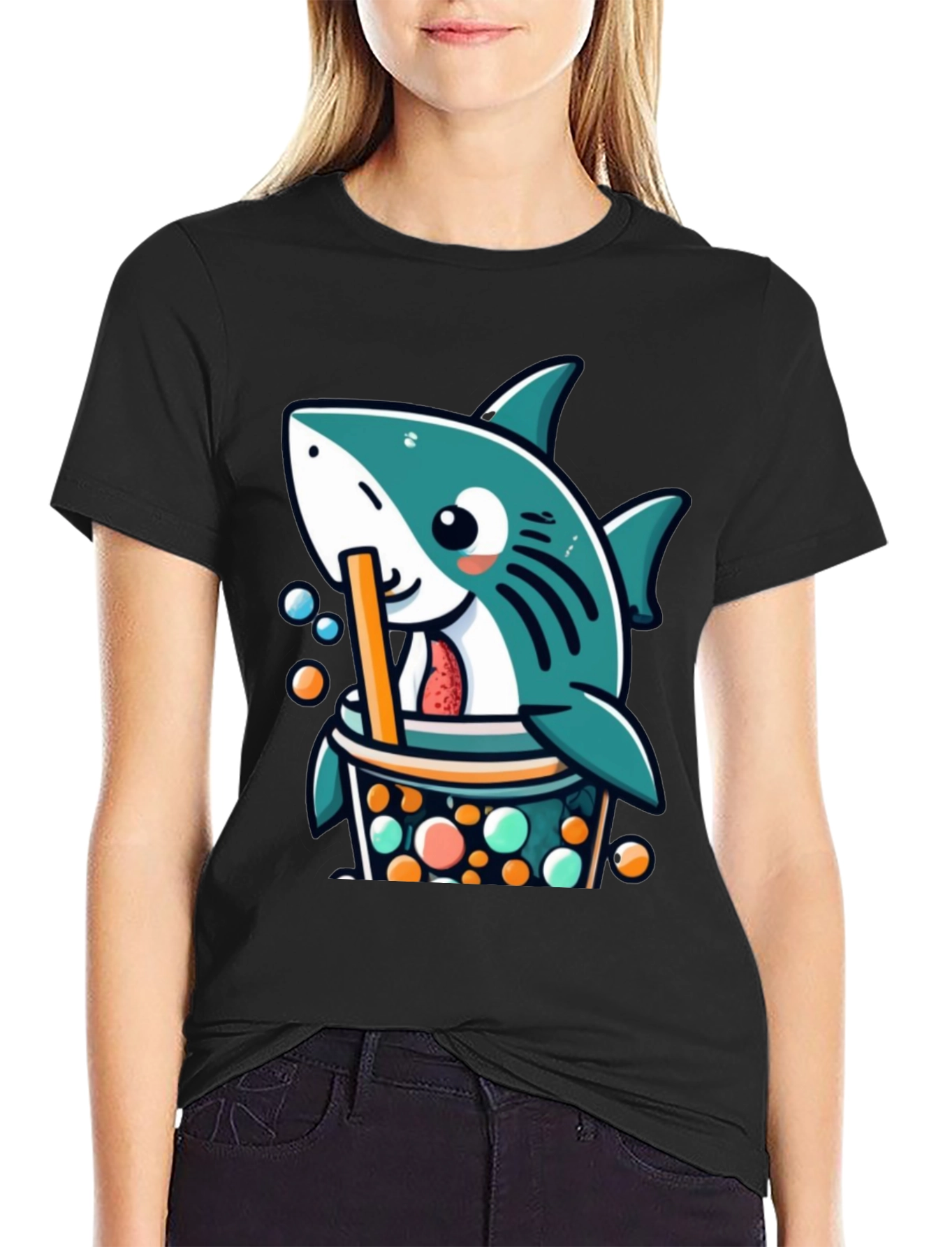 Boba Shark T-Shirt - Cute Kawaii Bubble Tea Graphic Tee