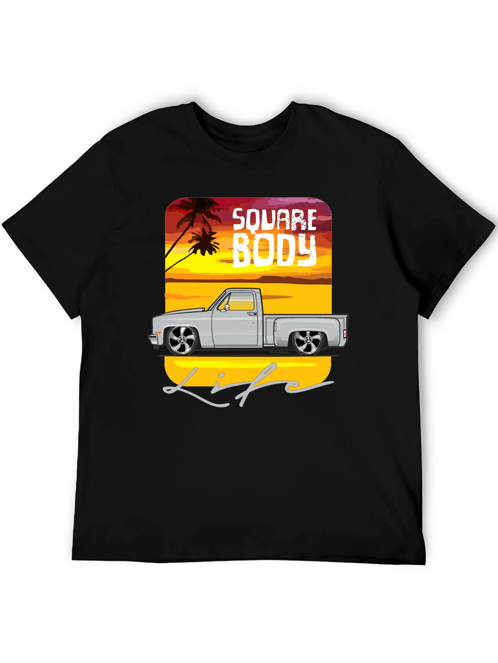 Square Body Life Black Graphic T-Shirt