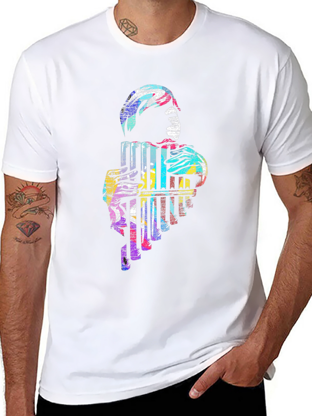 Abstract Pan Flute Graphic T-Shirt