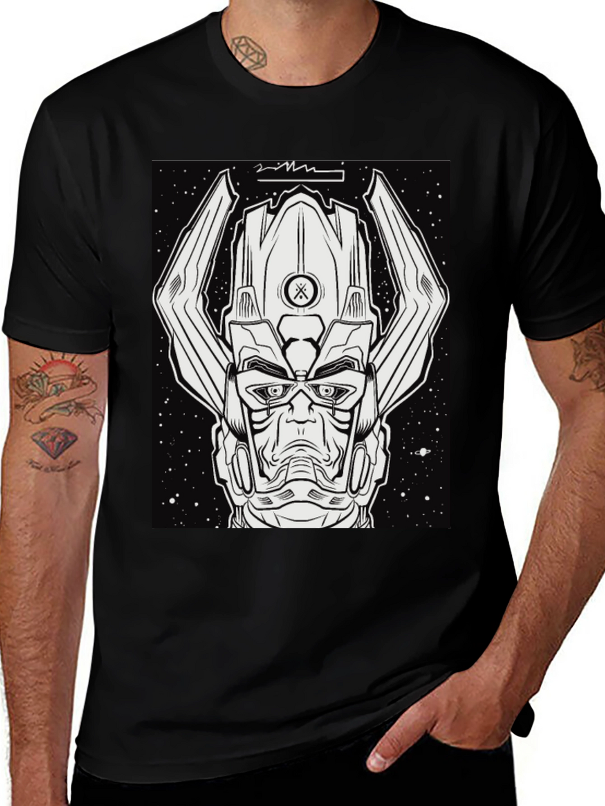 Galactus Graphic Tee - Black Comic Book Shirt