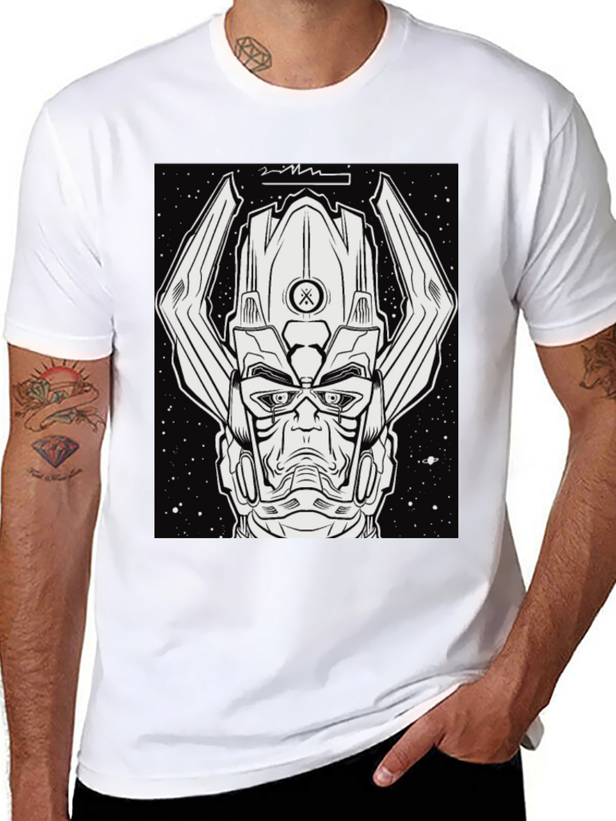 Galactus Graphic Tee - Black Comic Book Shirt