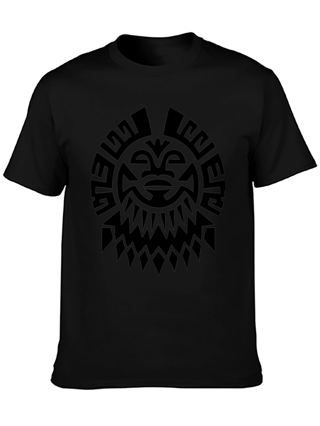 Tribal Sun Graphic Tee - Black