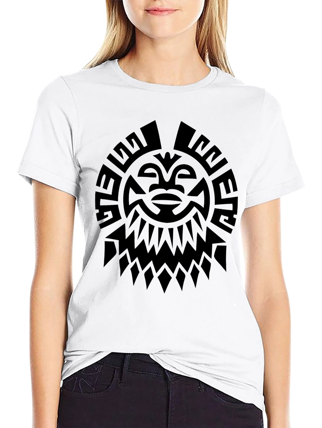 Tribal Sun Graphic Tee - Black