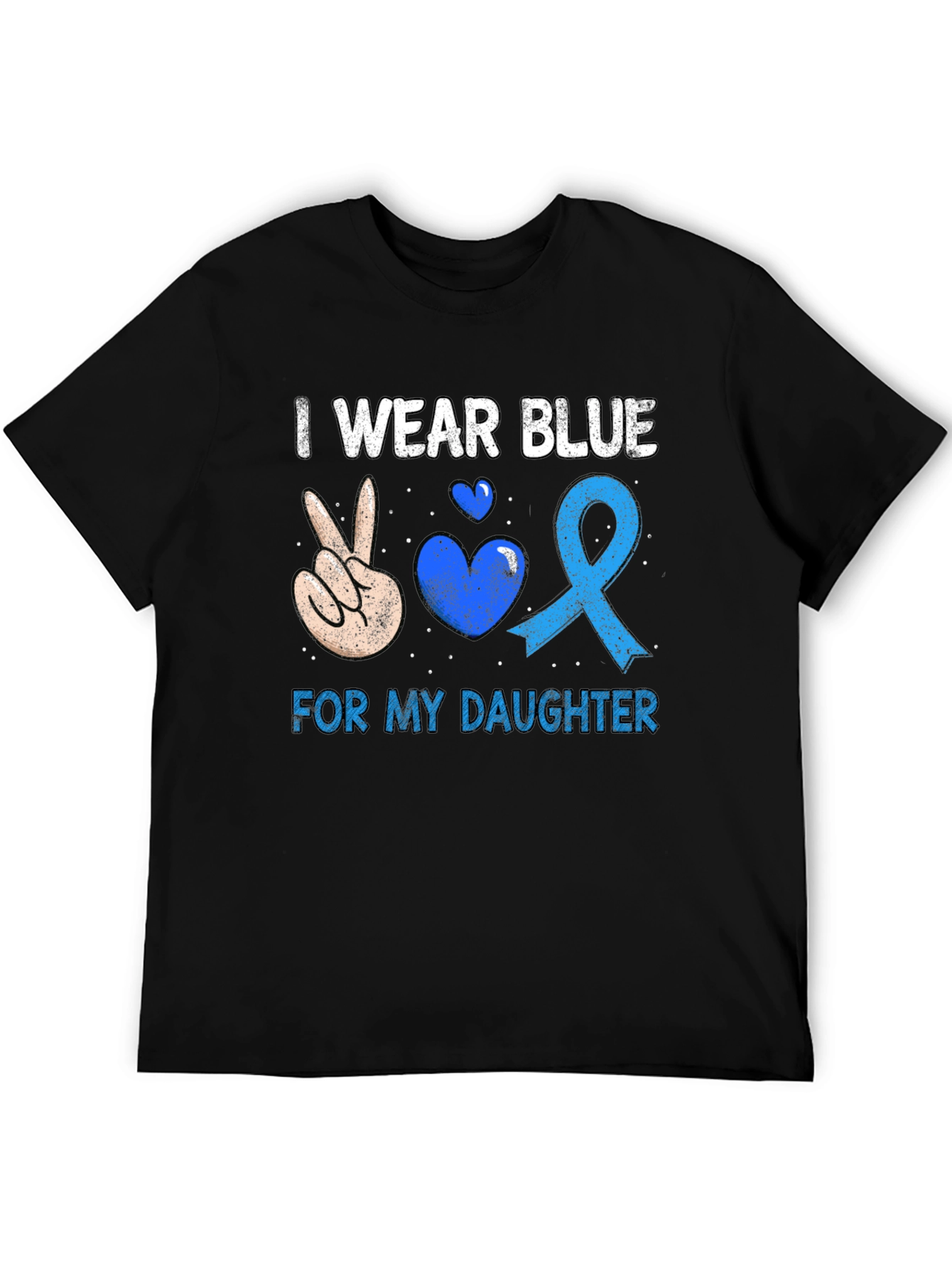 I Wear Blue For My Daughter T-Shirt Autism Awareness