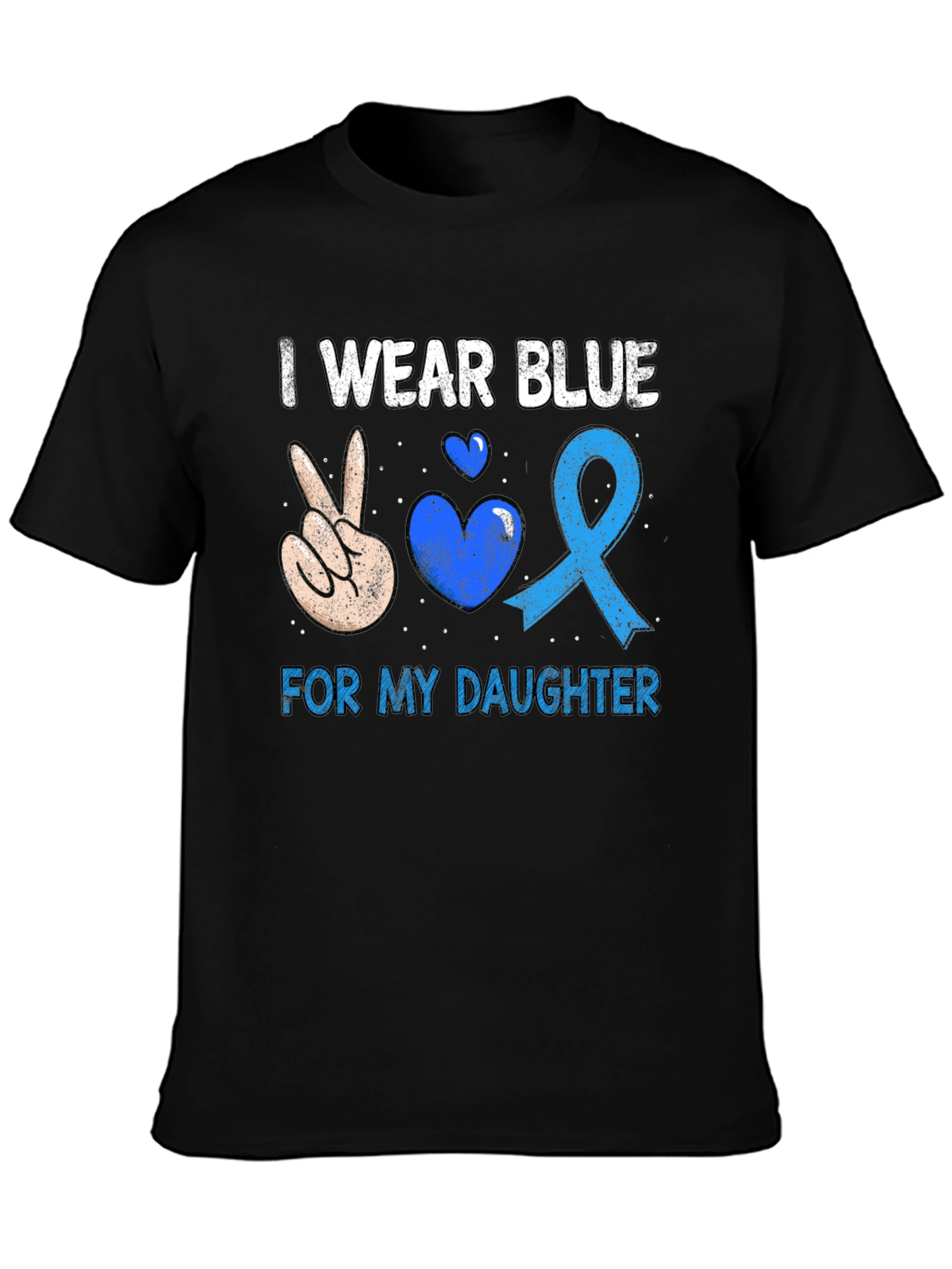 I Wear Blue For My Daughter T-Shirt Autism Awareness