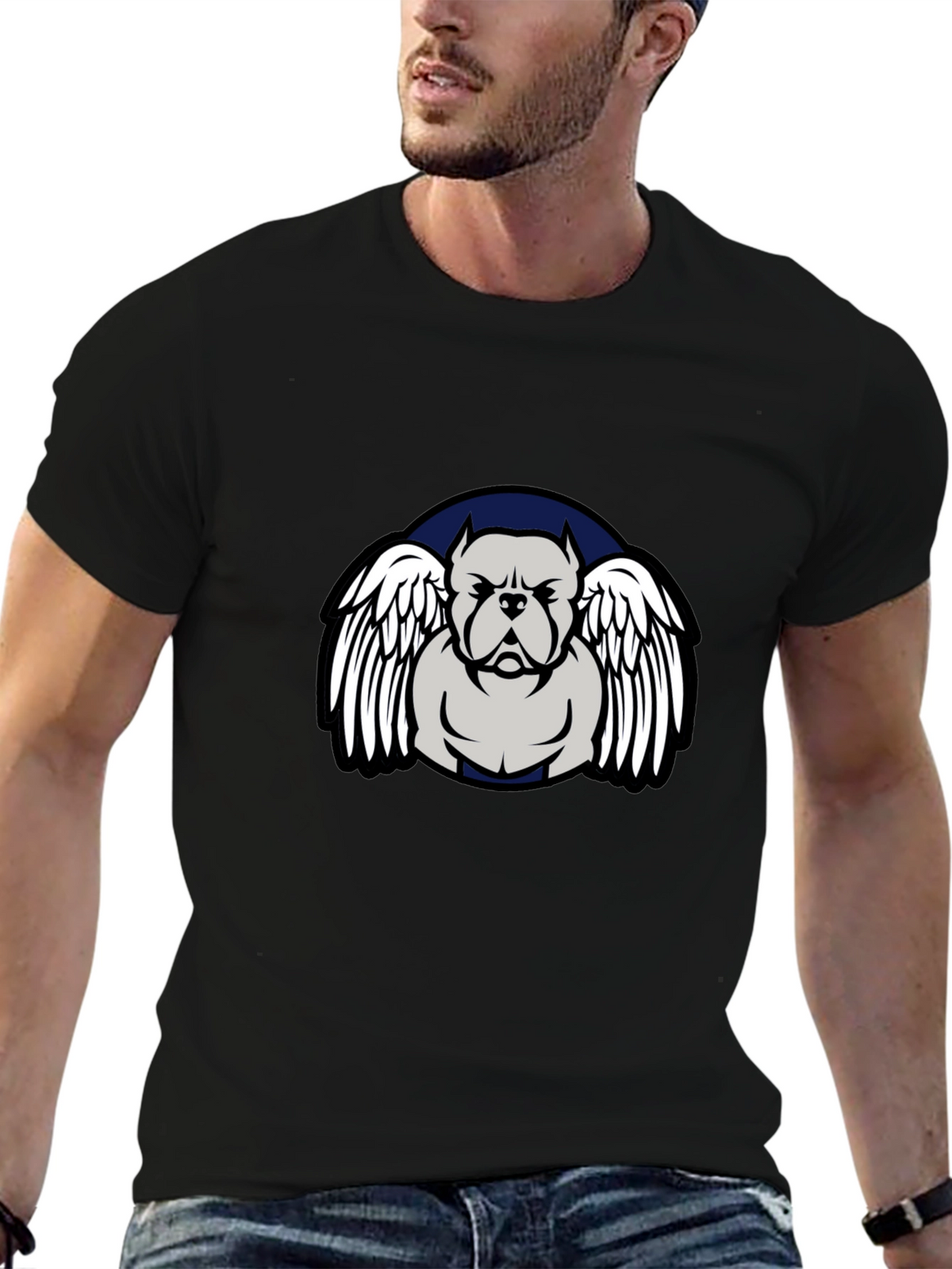 Pitbull Angel Wings Graphic T-Shirt