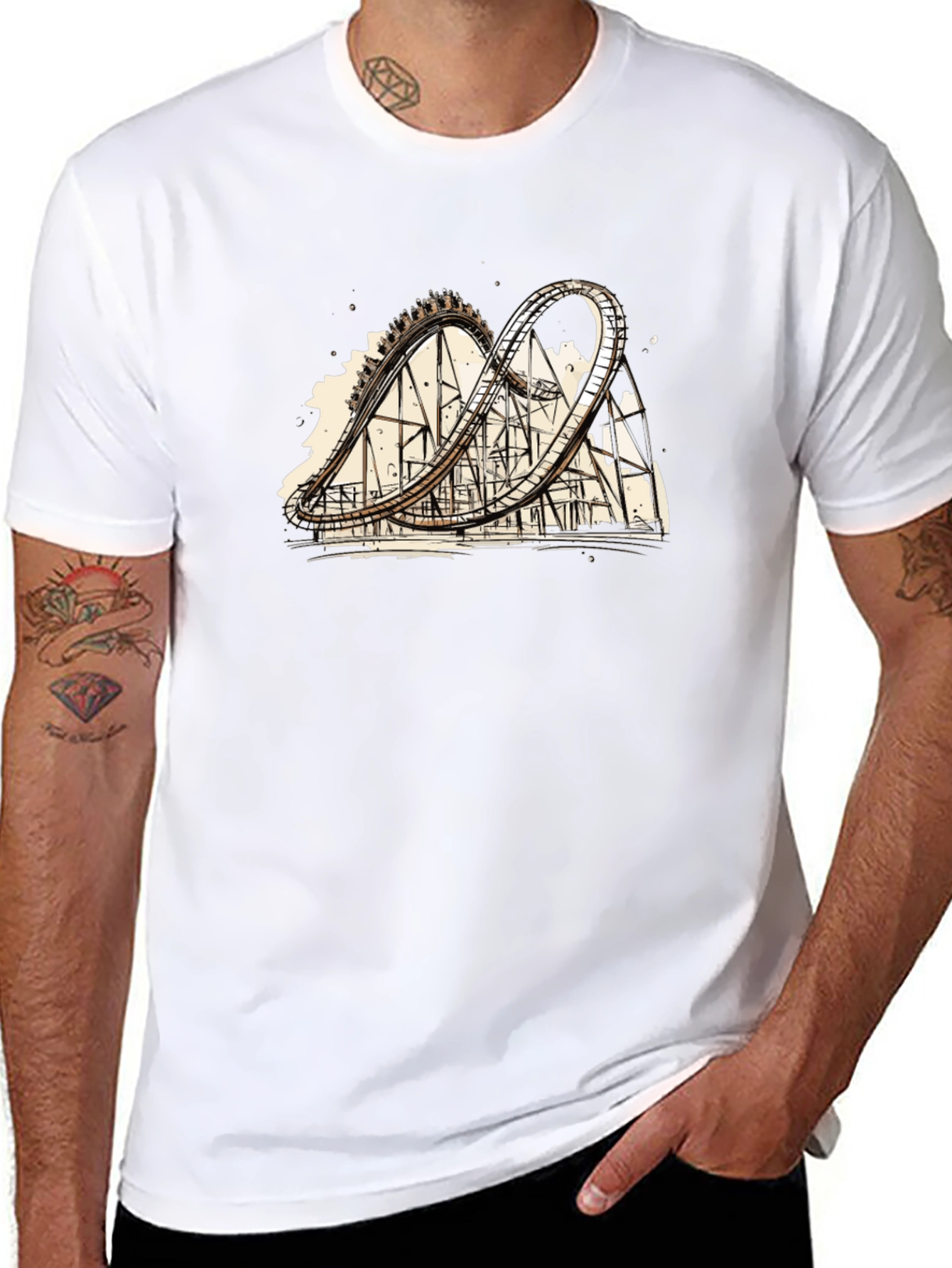 Roller Coaster Graphic Tee - Thrill Ride Design