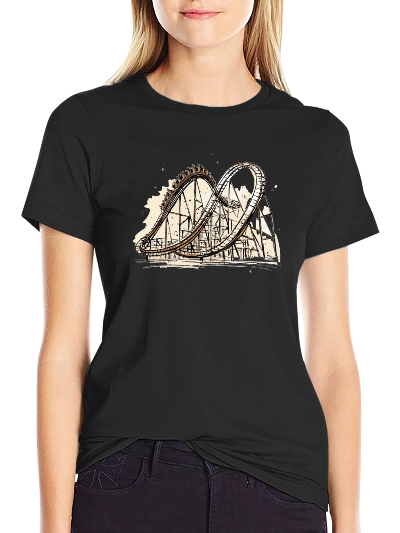 Roller Coaster Graphic Tee - Thrill Ride Design