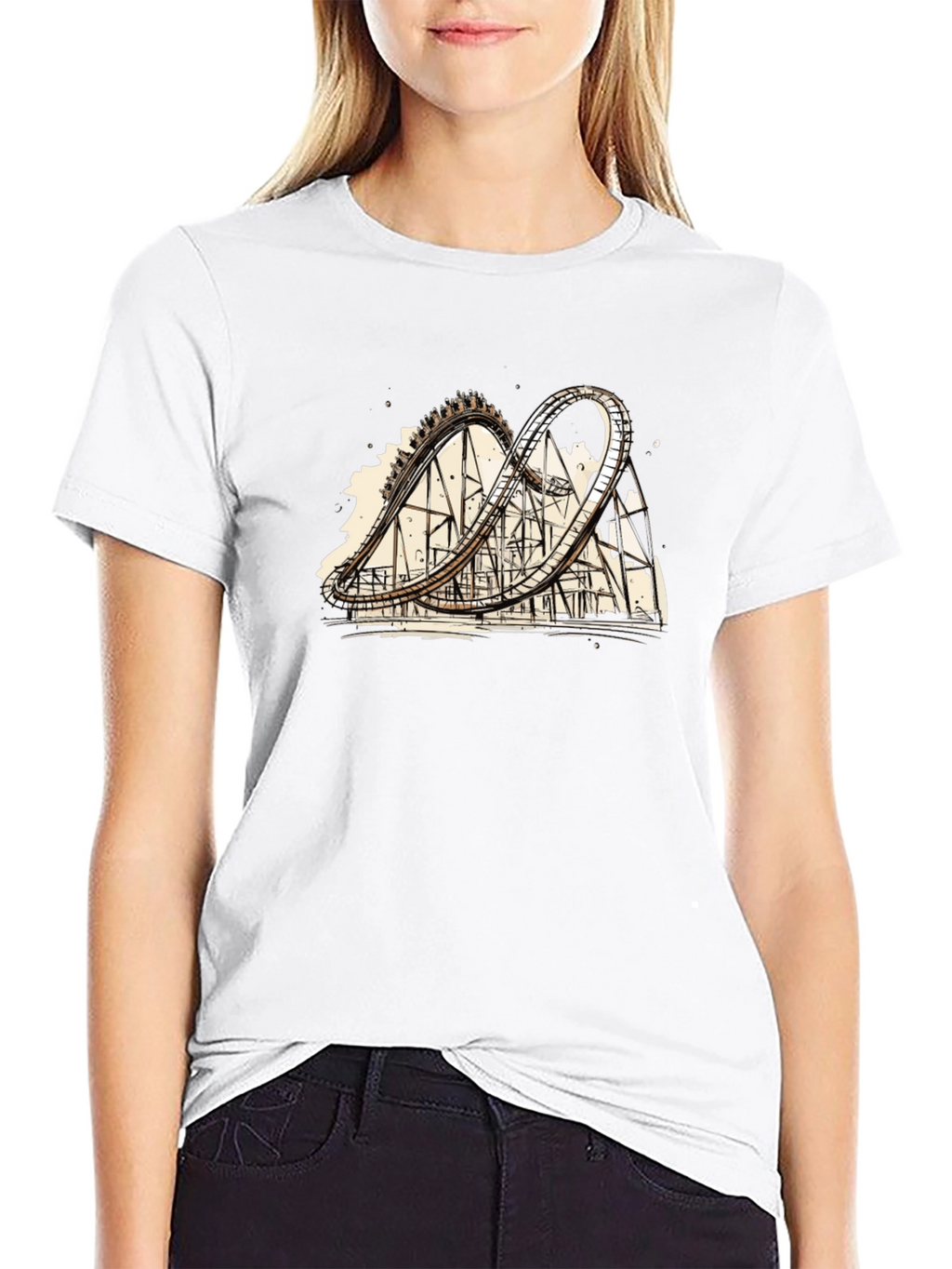 Roller Coaster Graphic Tee - Thrill Ride Design