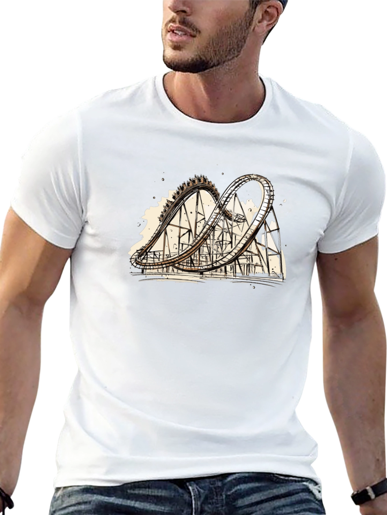 Roller Coaster Graphic Tee - Thrill Ride Design