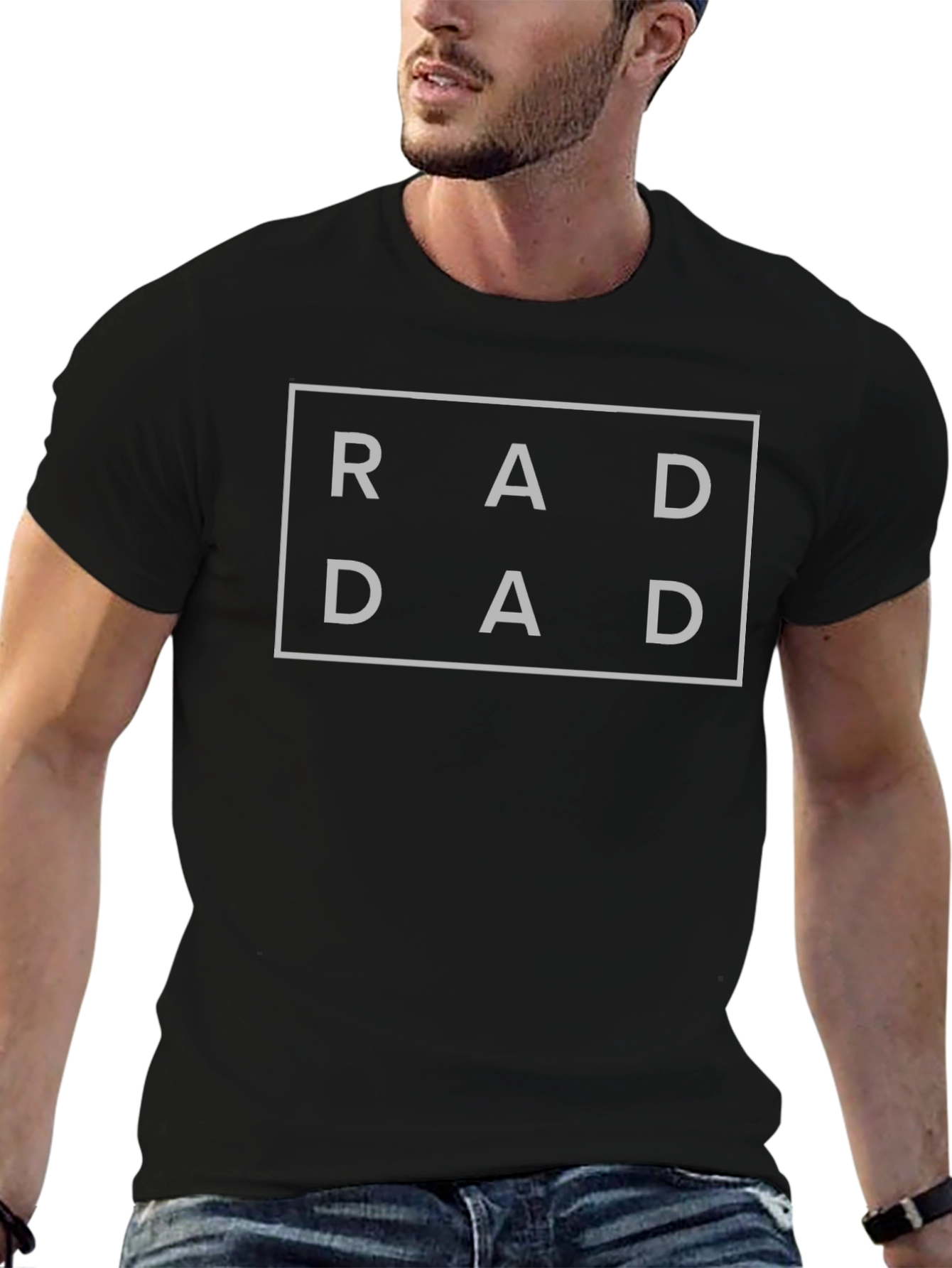 Rad Dad Graphic Tee - Black Cotton T-Shirt
