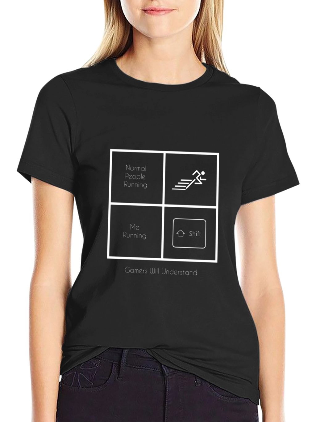Gamer Running Black Graphic Tee