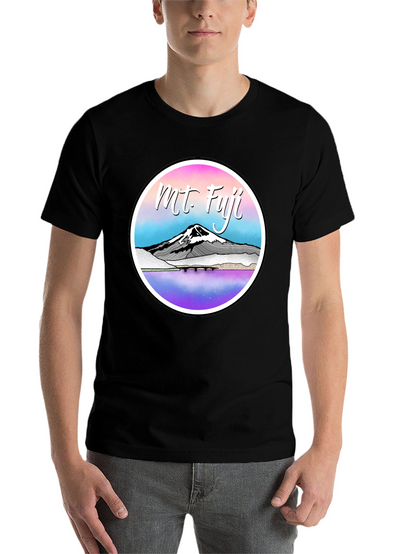 Mt. Fuji Graphic Tee - Black Cotton Blend T-Shirt