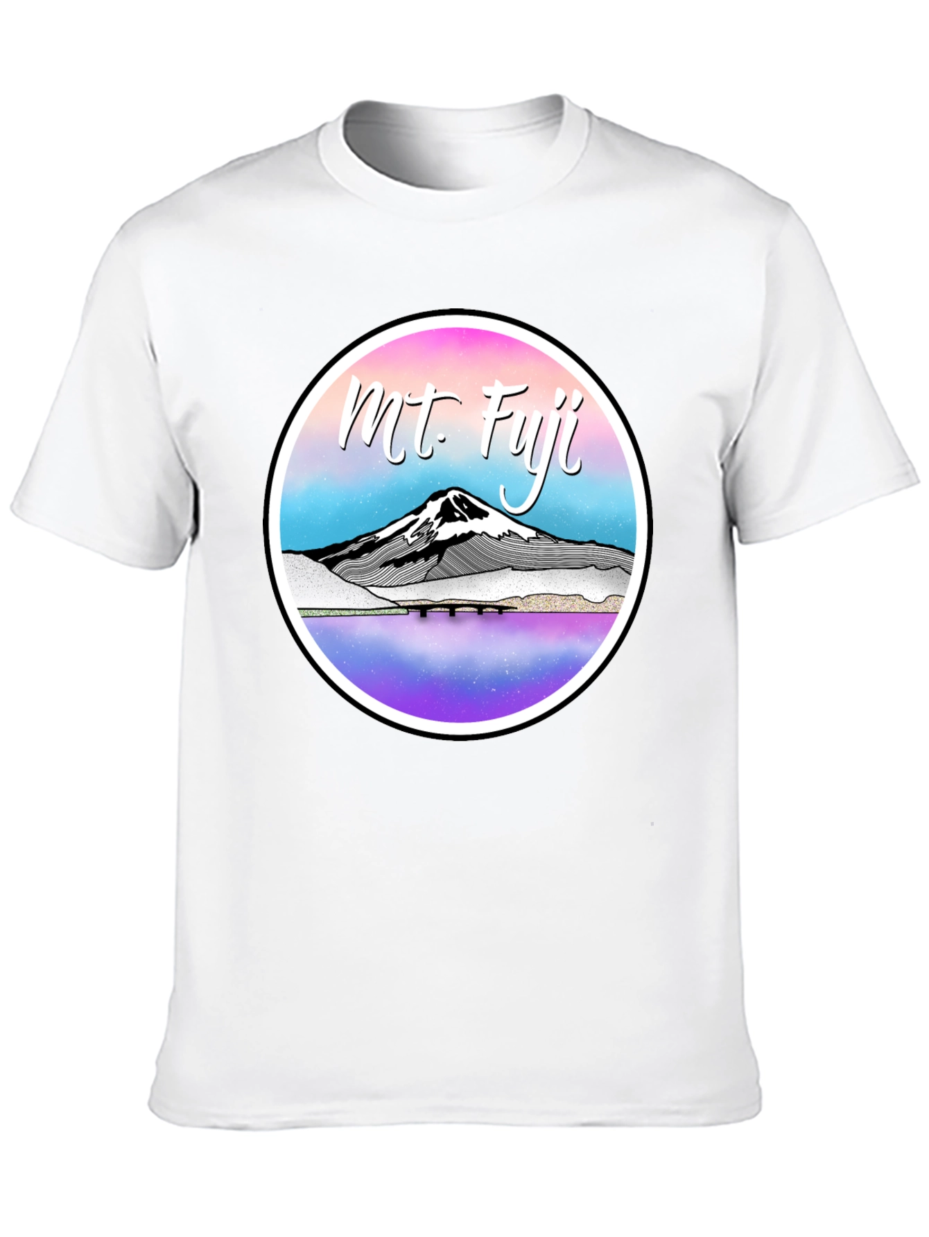 Mt. Fuji Graphic Tee - Black Cotton Blend T-Shirt