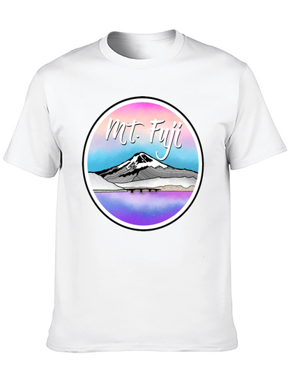 Mt. Fuji Graphic Tee - Black Cotton Blend T-Shirt