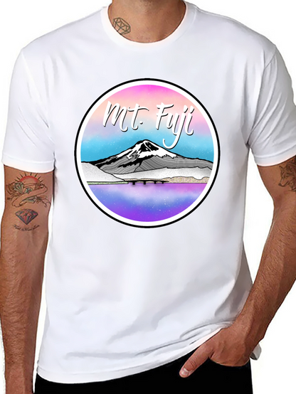 Mt. Fuji Graphic Tee - Black Cotton Blend T-Shirt