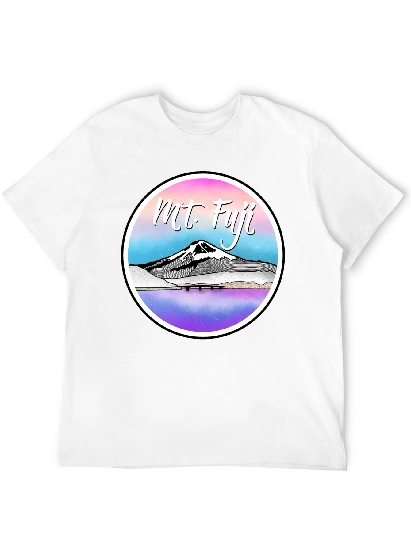Mt. Fuji Graphic Tee - Black Cotton Blend T-Shirt