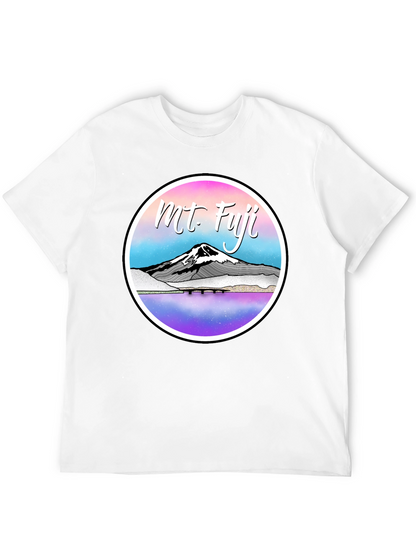 Mt. Fuji Graphic Tee - Black Cotton Blend T-Shirt