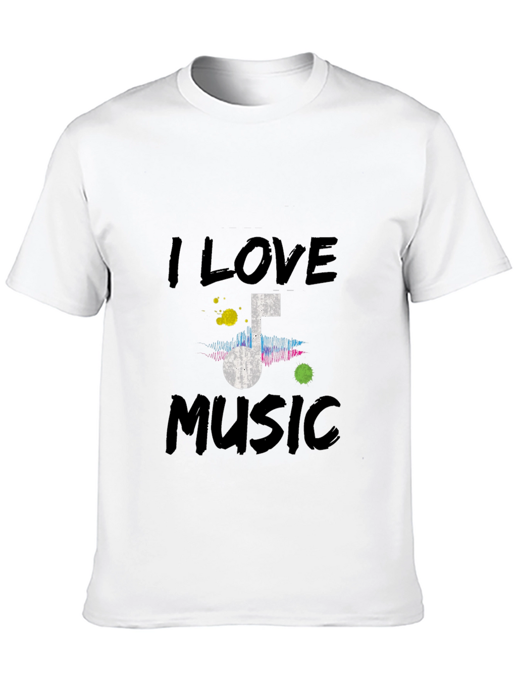 I Love Music Graphic Tee - Black