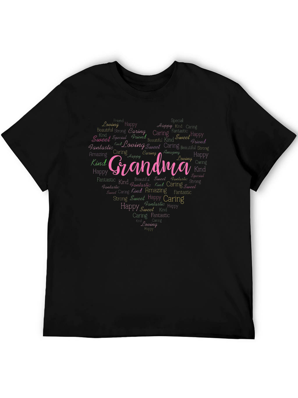 Grandma Word Art Heart T-Shirt - Loving Gift