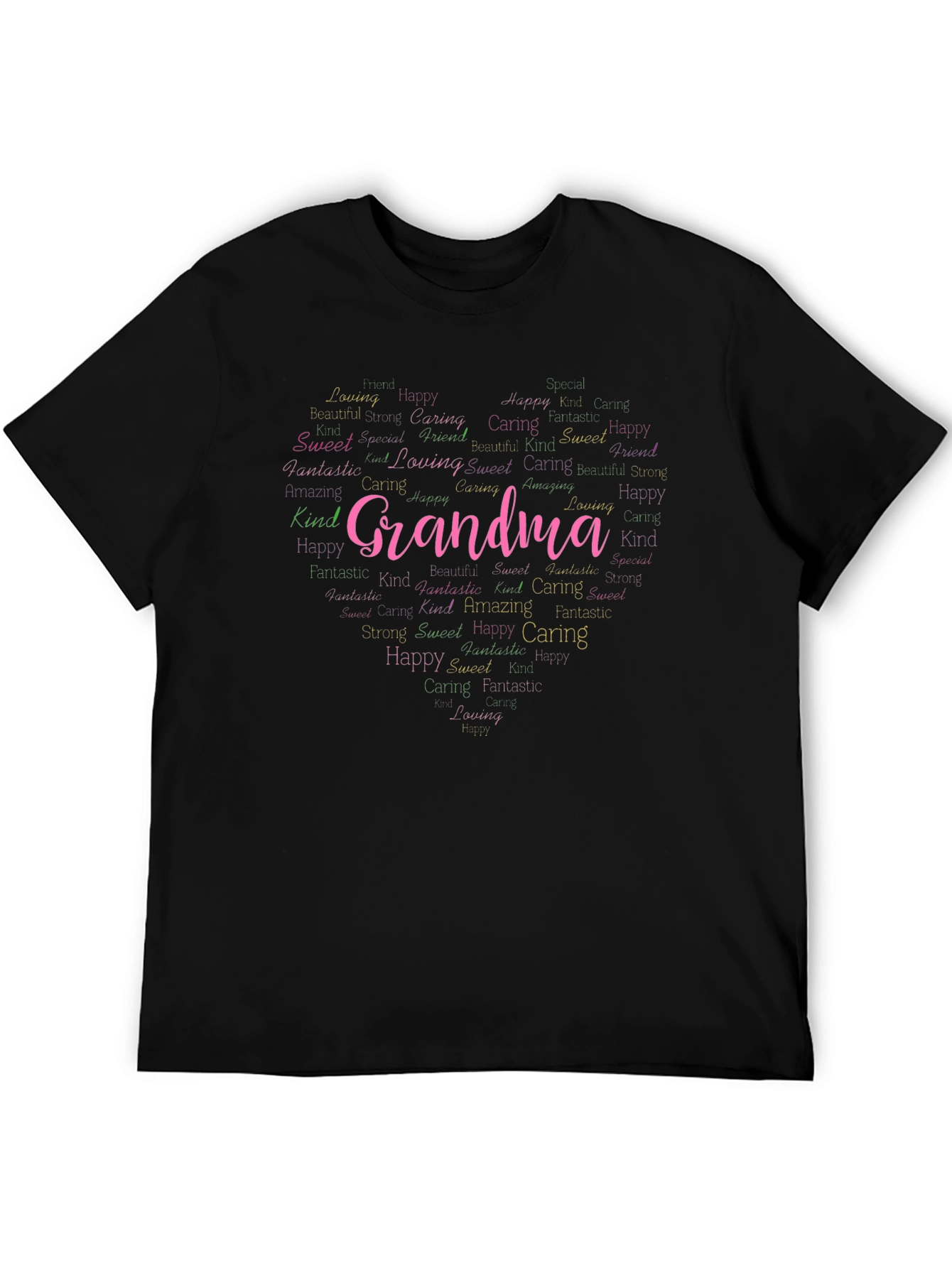 Grandma Word Art Heart T-Shirt - Loving Gift