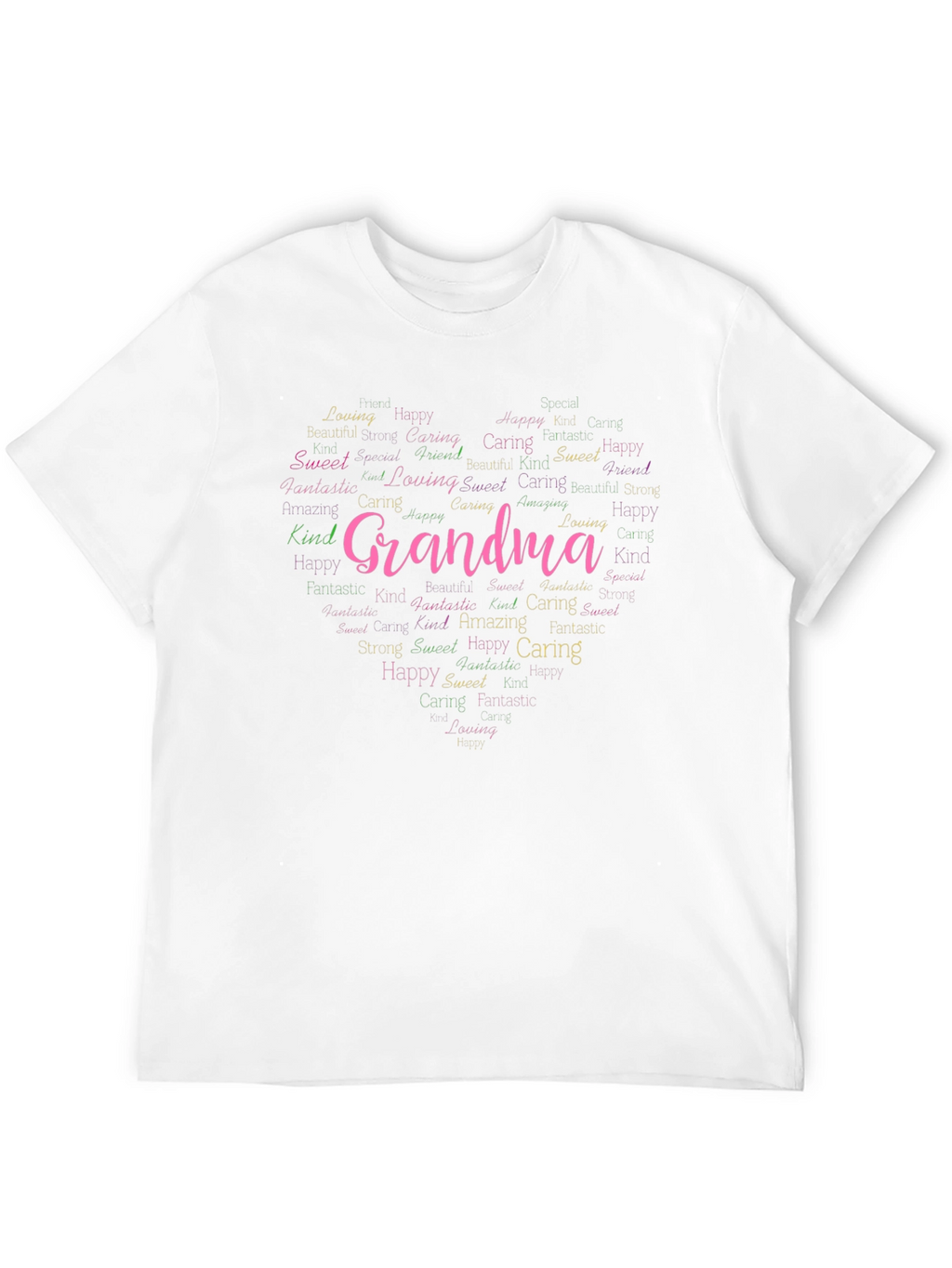 Grandma Word Art Heart T-Shirt - Loving Gift