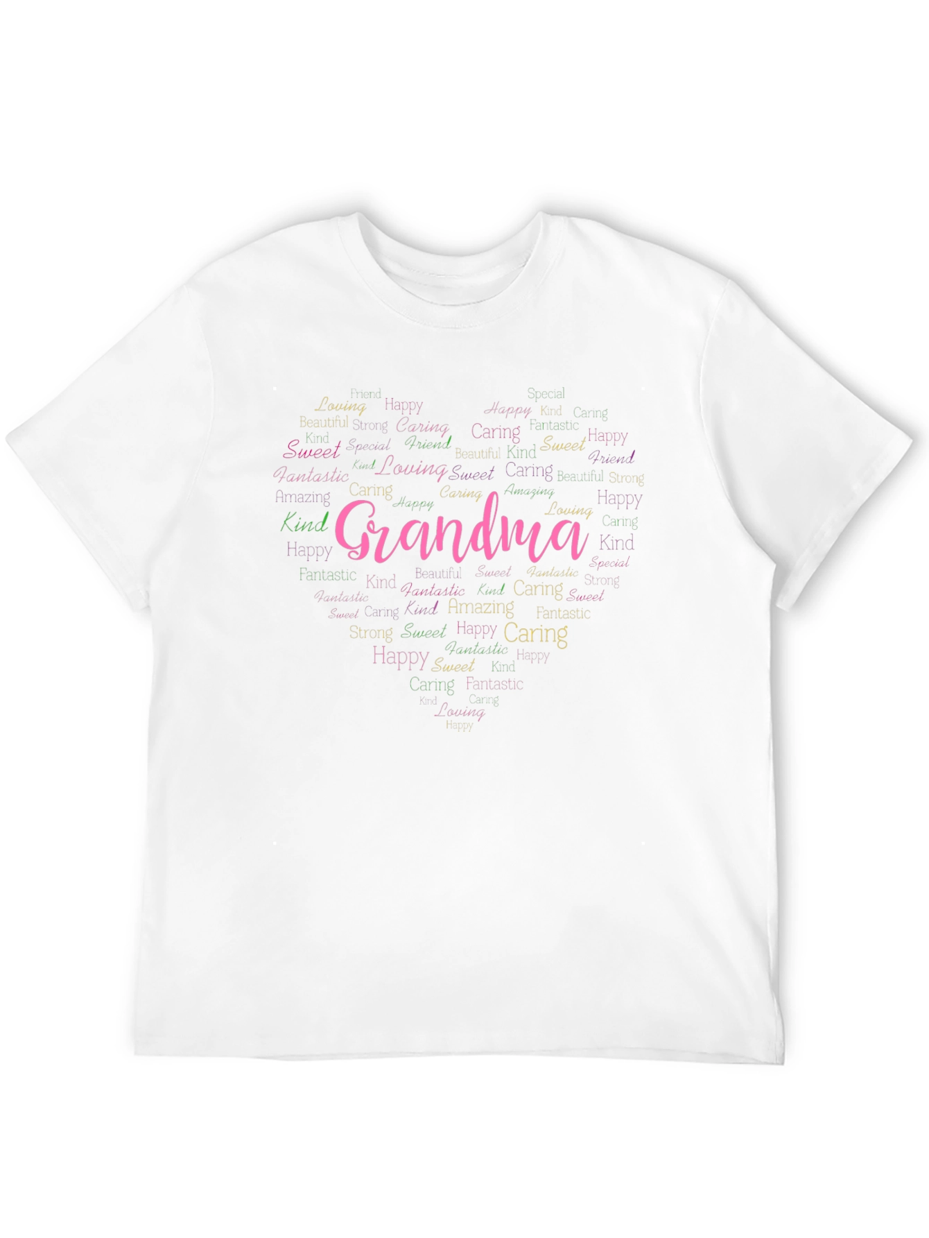 Grandma Word Art Heart T-Shirt - Loving Gift