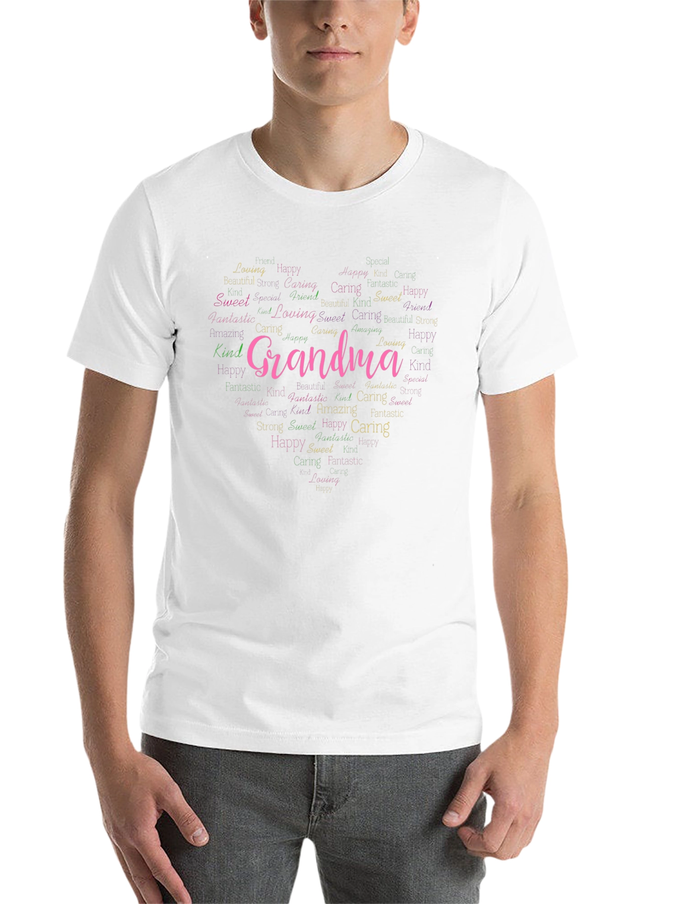 Grandma Word Art Heart T-Shirt - Loving Gift